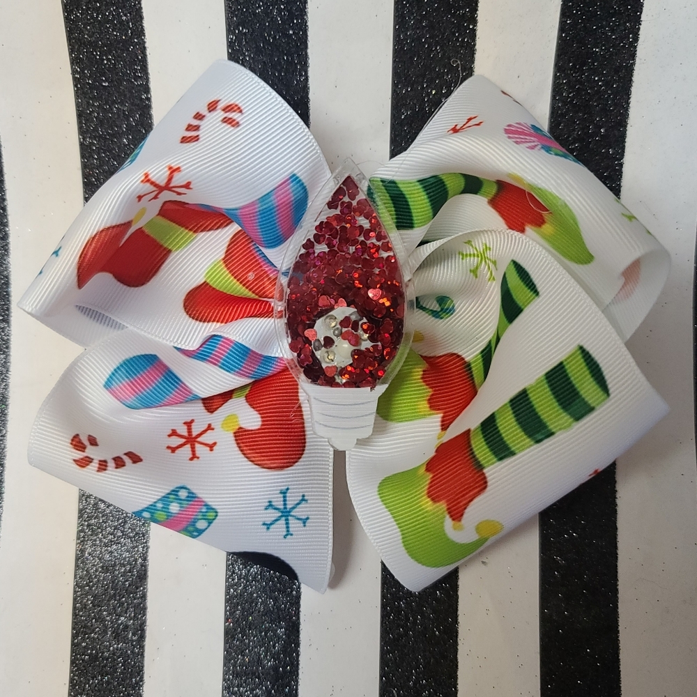 Christmas things jumbo hair bow